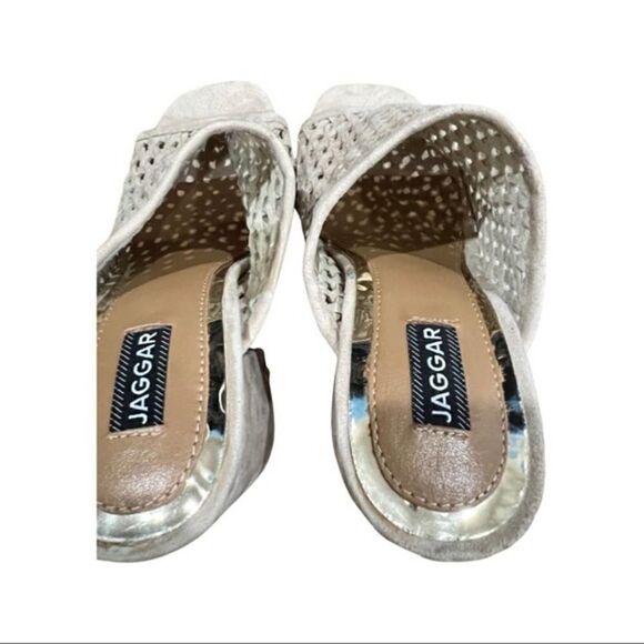 Jaggar nude suede open toe mule heel size 36eur/5 - Picture 7 of 9